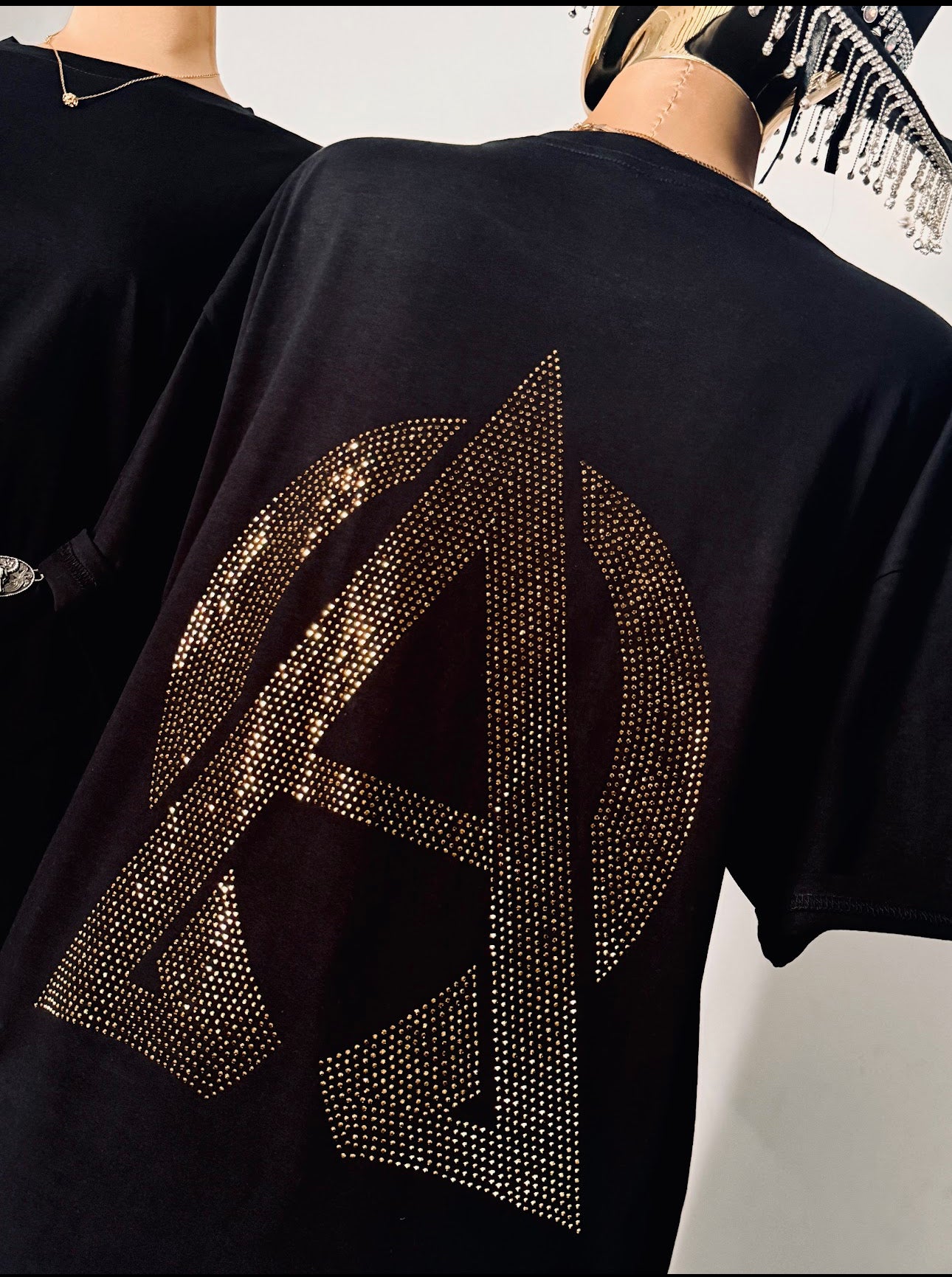 Alfredito O rhinestone oversized tee
