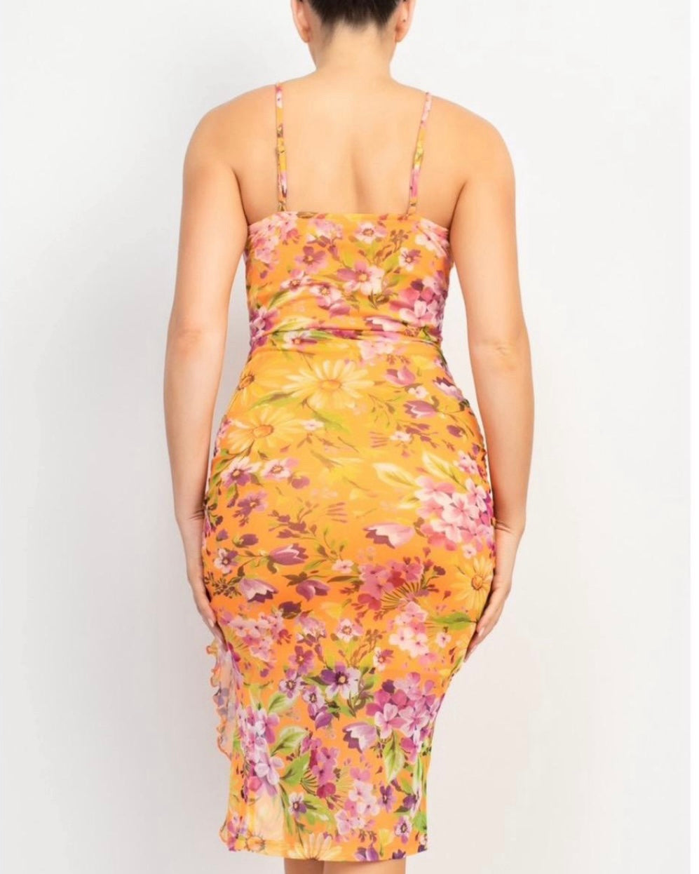 Floral ruched dress