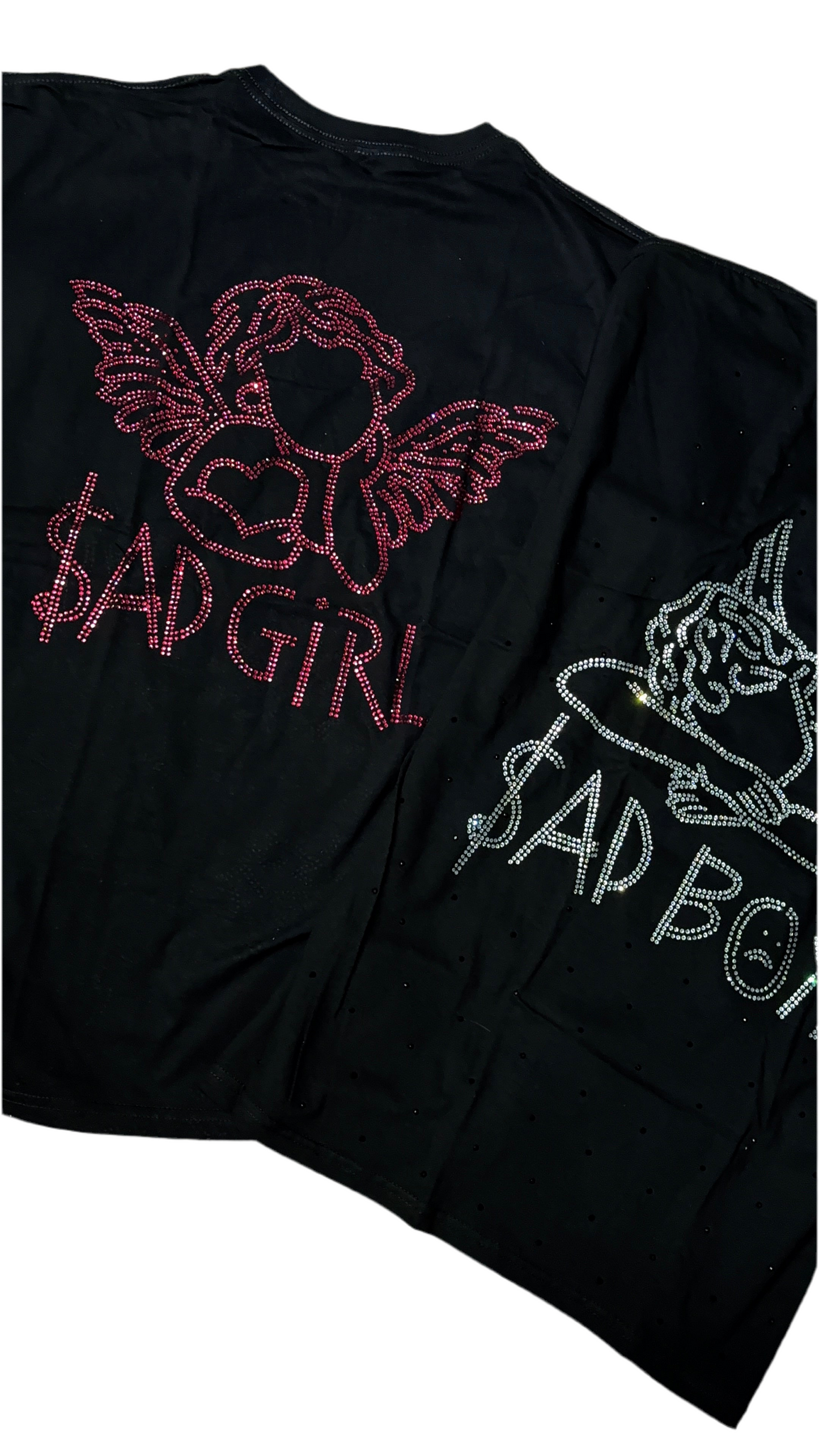 Sadboyz/girlz rhinestone oversized tee