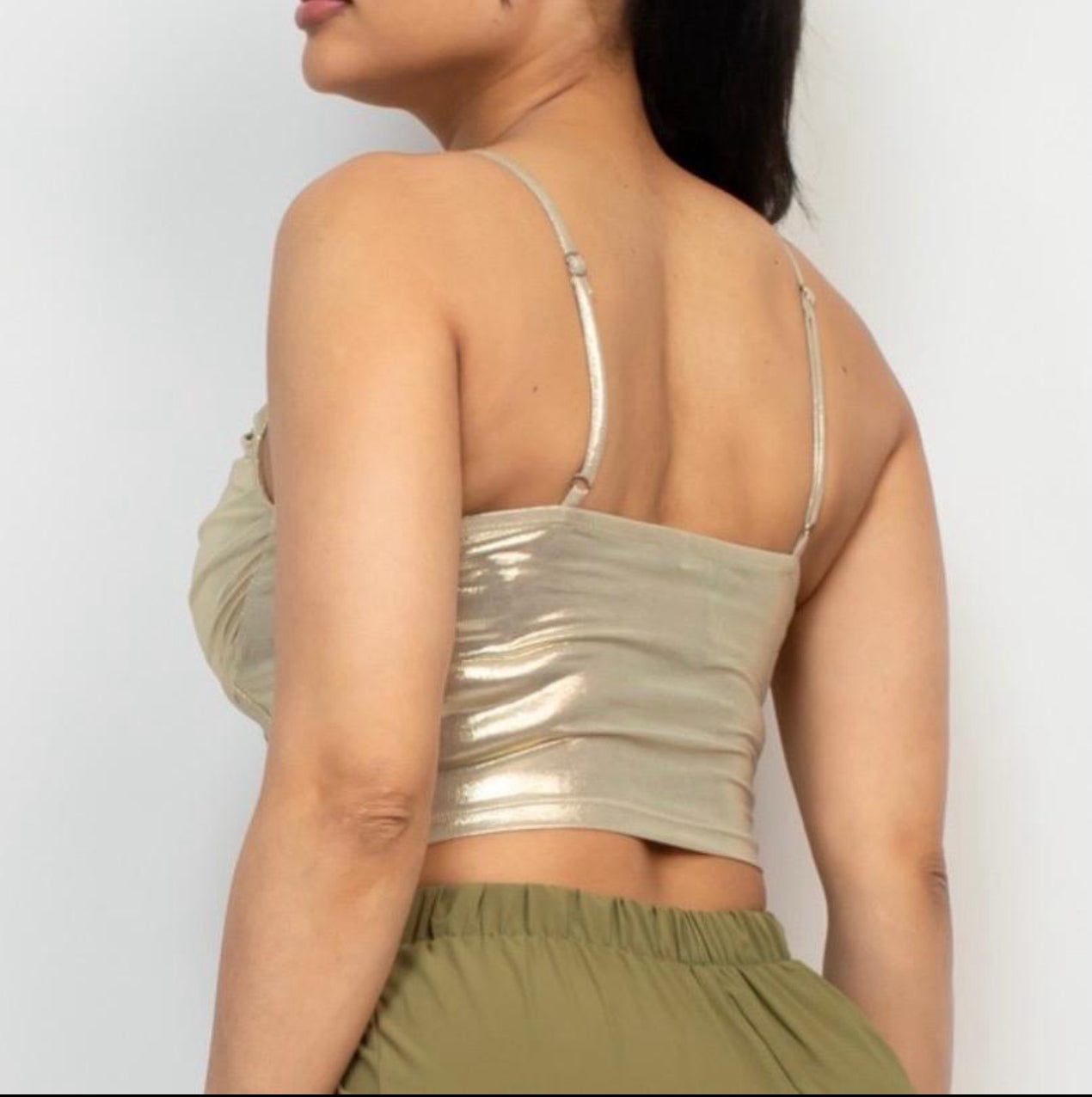 Metallic corset top