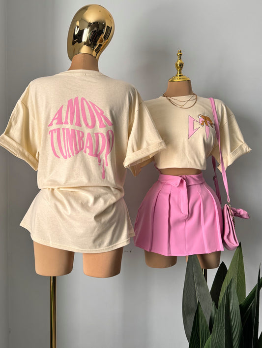 Amor tumbado girly oversized graphic tee