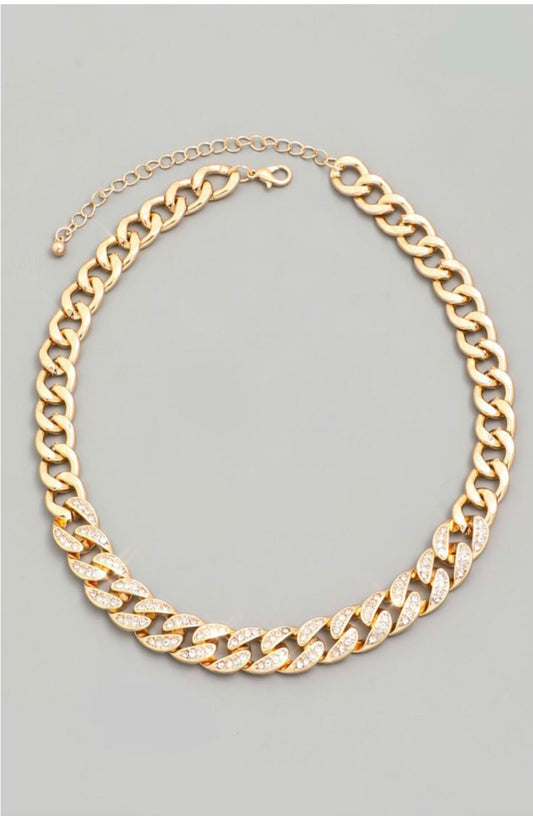 Gold rhinestone necklace