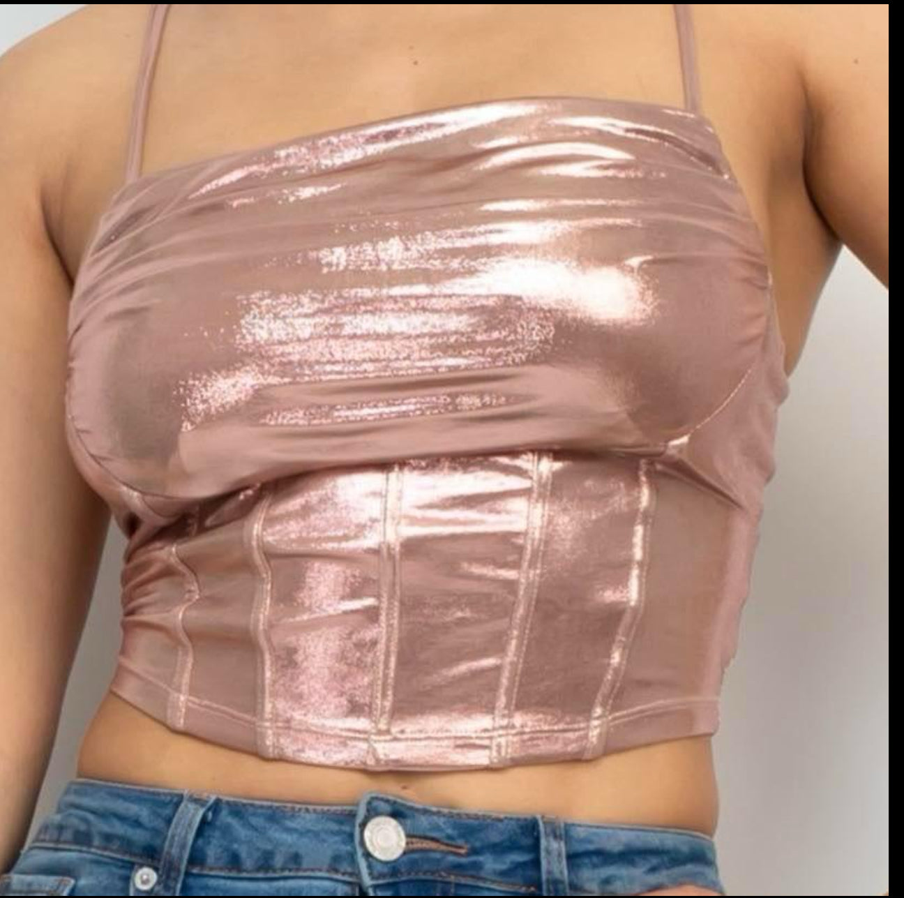 Metallic corset top