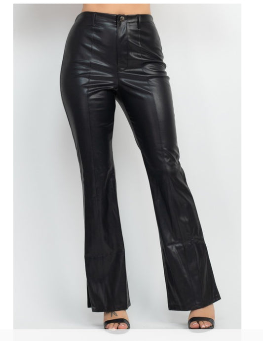 Black Faux Leather Pants