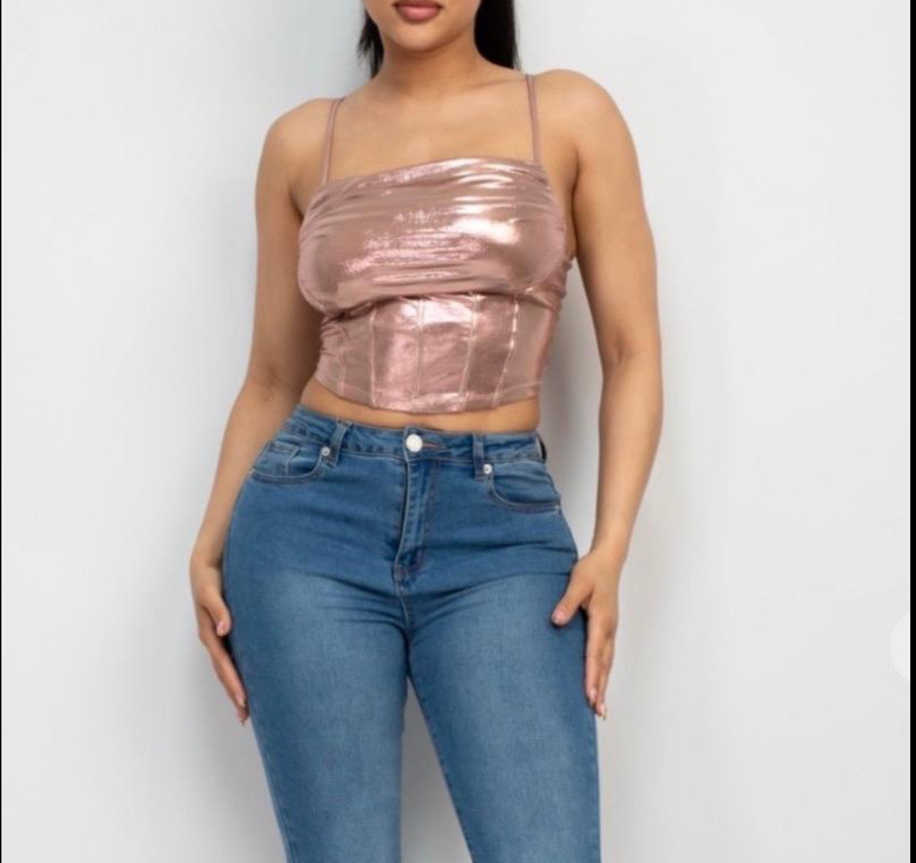 Metallic corset top