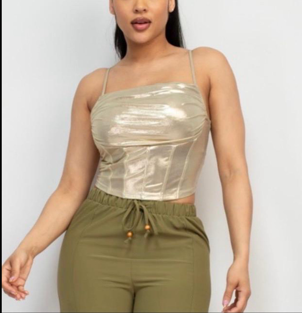 Metallic corset top