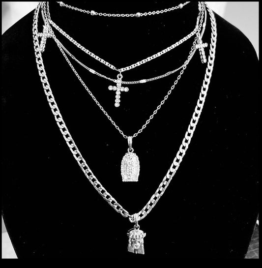 Layered religious necklace